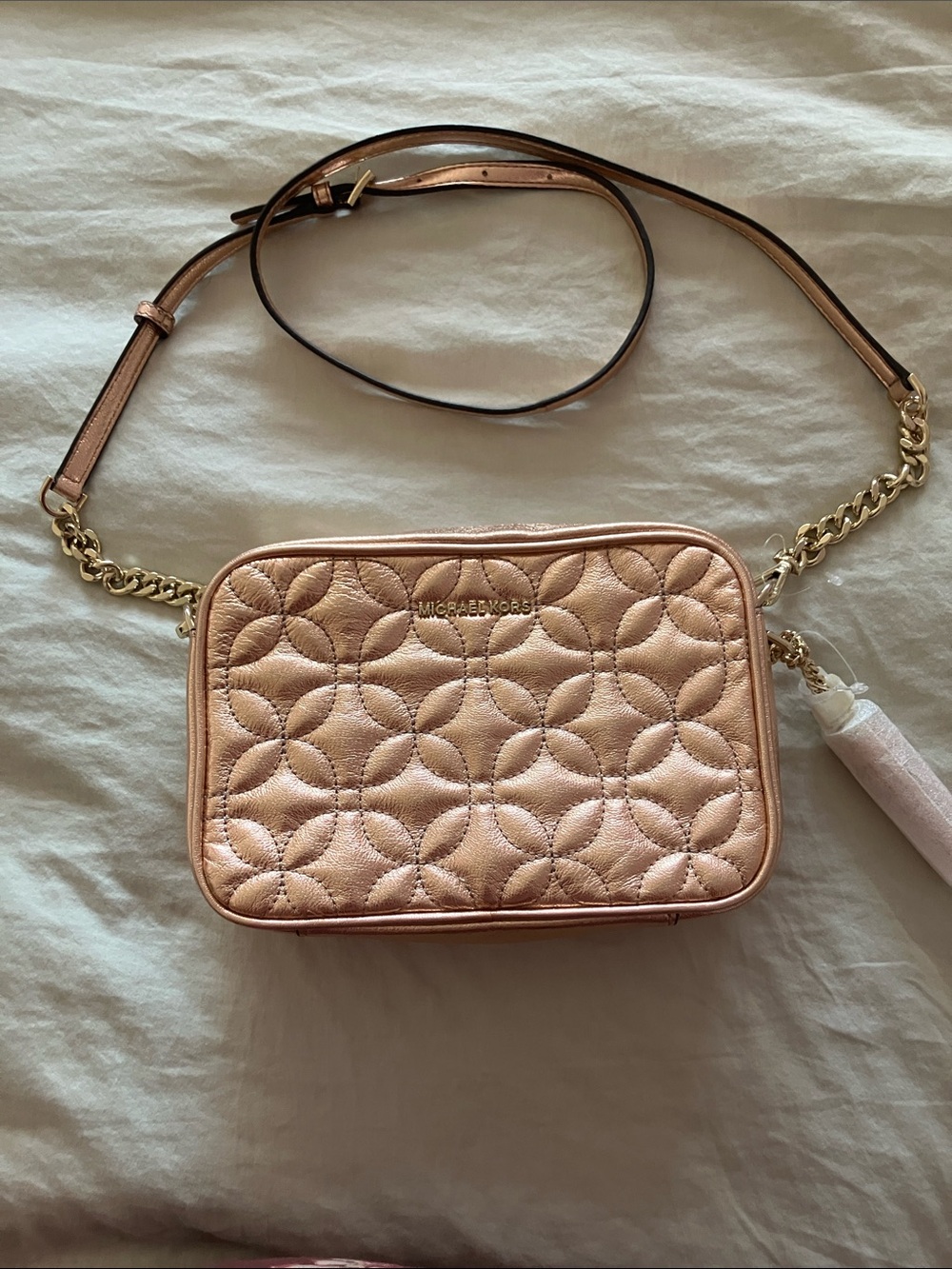 Marc Jacobs Metallic Rose Quilted Crossbody Bag